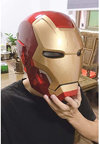 WXHJM Marvel Avengers Iron Man Electrónico Casco Máscara para Niños,Cosplay Película Deluxe Edition Navidad Regalos Cumpleaños,Superhéroe ABS Máscaras Luminosos Cascos de Halloween