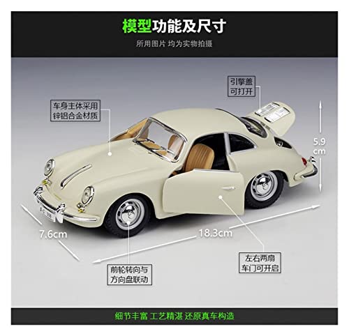 XHDMJ 1:24 para Porsche 356B 1961 Modelo De Coche De Fundición Estática Colección Adornos Regalo De Marido (Color : Red)