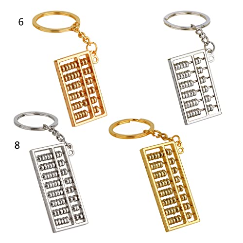 XIAN Oro Color Plata Mini Abacus Llavero Metal Fob Colgante Ornamento para bolso Colgante Coche Hogar Joyería Decoraciones Metal Llavero