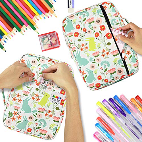 YOUSHARES Estuche Para 220 Slots de Colores Gran Capacida Organizador de Bolígrafos Bolsa Para Lápices de Acuarela y Marcadores y Bolígrafos de Gel Regalo