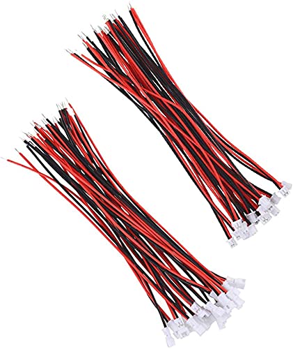 YUNIQUE ESPANA 40 Conectores JST Micro Pico 1,25 mm 2 Pines Macho + 20 Hembra con Cable 80/100mm
