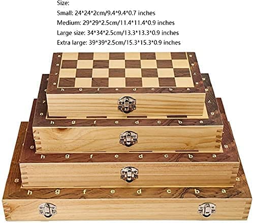 ZCYXQR Juego de ajedrez de Madera con Almacenamiento Interno, Juegos de Tablero de ajedrez portátiles, Plegables, 29X29Cm (Juego de Inteligencia)