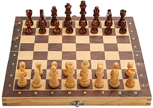 ZCYXQR Juego de ajedrez de Madera con Almacenamiento Interno, Juegos de Tablero de ajedrez portátiles, Plegables, 29X29Cm (Juego de Inteligencia)