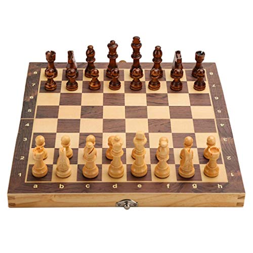 ZCYXQR Juego de Tablero de ajedrez magnético de Madera para niños con Almacenamiento Interno, Plegable, portátil, Juegos de Tablero de ajedrez, Regalo de cumpleaños, Che (Juego de Inteligencia)