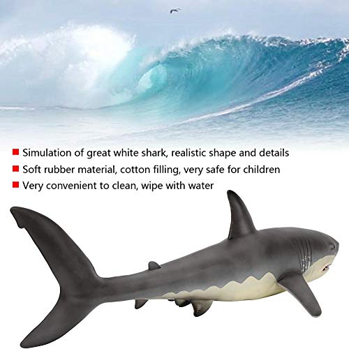 Zerodis Simulación De Tiburón Shark Model Toy, Simulation Great White Shark Figure Modelo Wild Marine Ocean Creatures Animal Toy Regalo para niños