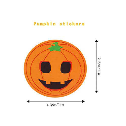 1000 piezas Pegatinas Redondas de Calabaza para Halloween, Autoadhesivas de sellado Rollo, Etiquetas Decorativas para Hornear Fiestas Bricolaje, Sellos Sobres, Envoltorios de Regalos álbumes Recortes