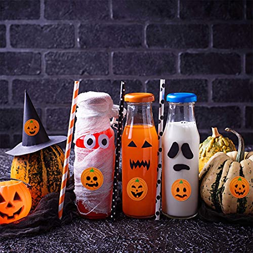 1000 piezas Pegatinas Redondas de Calabaza para Halloween, Autoadhesivas de sellado Rollo, Etiquetas Decorativas para Hornear Fiestas Bricolaje, Sellos Sobres, Envoltorios de Regalos álbumes Recortes