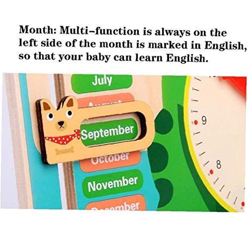 1pc De Madera Juguetes De Aprendizaje De Los Niños Del Reloj Del Reloj Con Calendario Niños Montessori Los Niños De Madera Diario Tiempo Cognición Juguete 7-en-1 Tiempo Vertical Calendario De La