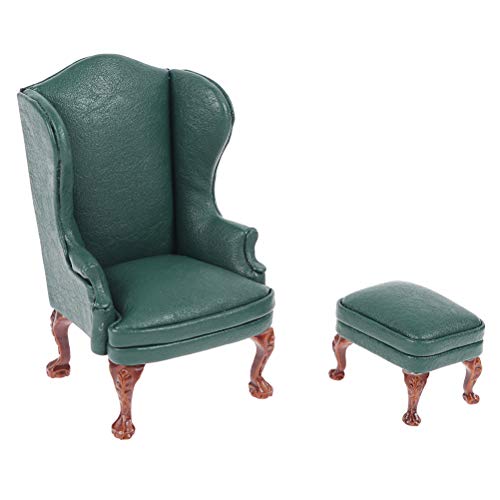 2 unids/set 1:12 casa de muñecas mini muebles sofá de cuero con pedal muñeca casa muebles decoración