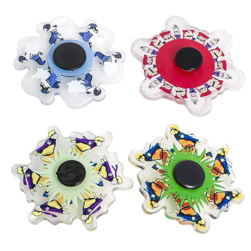 4 X Spinner Animado Antiestrés. Spinner Anime con Personajes de Dibujos Animados. Fidget Toy 3D Dinámico y Rotatorio de Dedo para niños. (SCP3527)