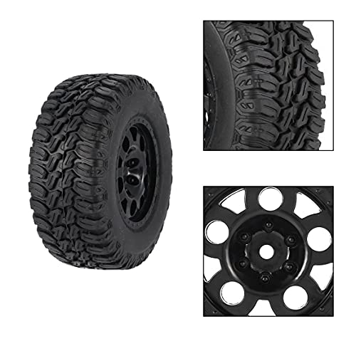 4pcs 109mm Llanta de Goma Rueda de neumático para HSP HPI 1/10 RC Camión Corto Modelo de automóvil Componente Piezas de Repuesto Accesorios - Negro