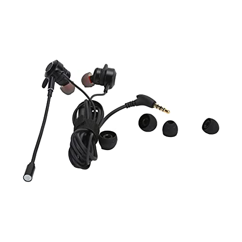 Agatige Auriculares para Juegos, Auriculares para Juegos, Auriculares para Bajos, Auriculares con Cable con Micrófono Dual, Interfaz de 3,5 mm, Portátil Adecuado(Negro)