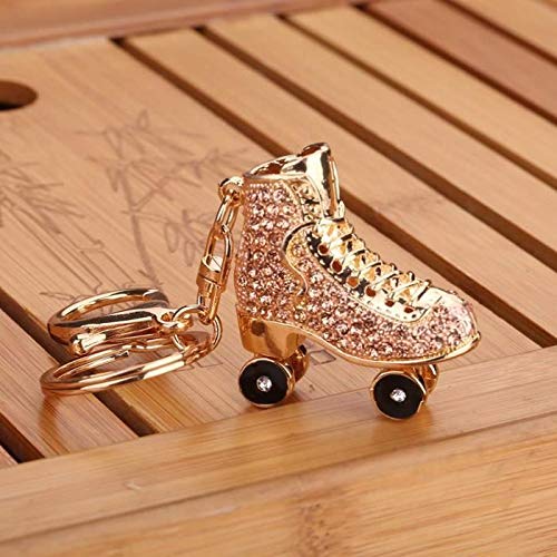 Aidou Lindo patines llavero con incrustaciones de circonio bolsa colgante llavero accesorio de joyería bolsa de regalo decoración niña niños