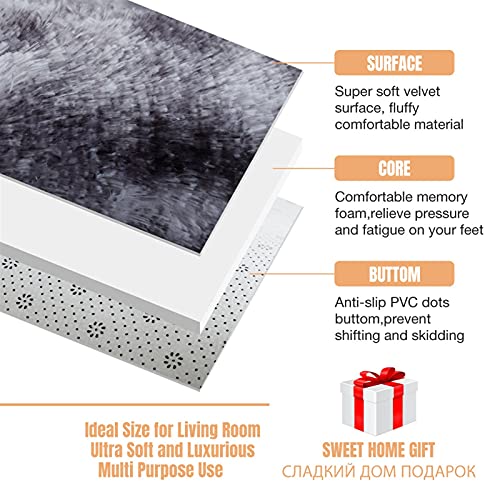 Alfombra Alfombra de felpa para sala de estar Alfombra mullida Cuarto de cama Grueso Alfombras Suelo Gris suave alfombras corbata Teñido Velvet Niños Mat Salón ( Color : Style04 , Size : 60x120cm )