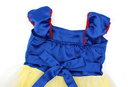 AmzBarley Disfraz Vestido Princesa Blancanieves Niña Tutu Ceremonia,Traje Niña,Disfraz Infantil Fiesta Carnaval Cosplay Halloween con Accesorios, 3-4 Años