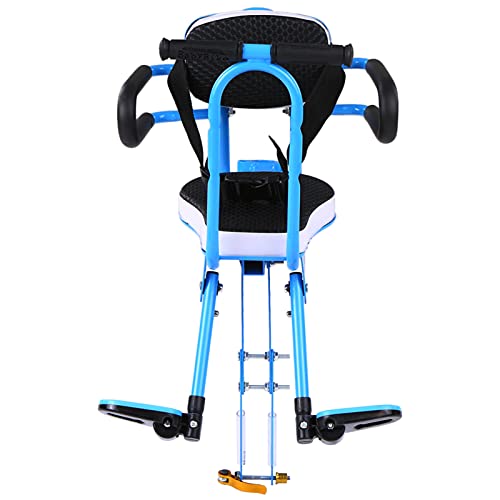 Asiento bicicleta seguridad niños, asiento bicicleta bebé montado frontal barandilla acolchada gruesa, silla bicicleta frente bicicleta montaña para niños 2 a 5 años (hasta 48 libras) fácil instalar,C