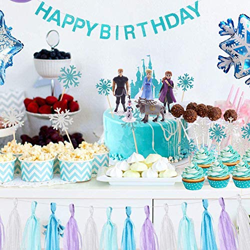 Babioms Princesa Congelada Cake Topper, Mini Juego de Figuras Niños, Shower Fiesta de Cumpleaños Pastel Decoración Suministros - 5Pcs