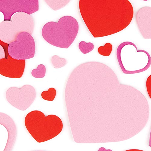 Baker Ross- Corazones de Espuma Autoadhesivos (Pack de 15). Decoraciones y Adornos para Manualidades y Artesanía para el Día de San Valentín o el Día de la Madre