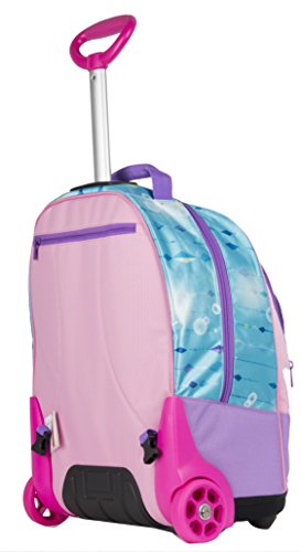 Big Trolley Disney - Frozen - Mochila con Ruedas y Correas de Hombro ocultables- Azul Rosa 31Lt