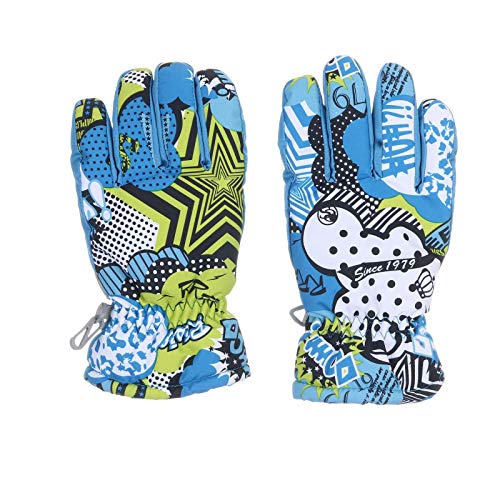 BIKETAFUWY Guantes de esquí para niños, resistentes al viento, resistentes al agua, para ciclismo, deportes al aire libre, guantes de esquí para niños, guantes de invierno