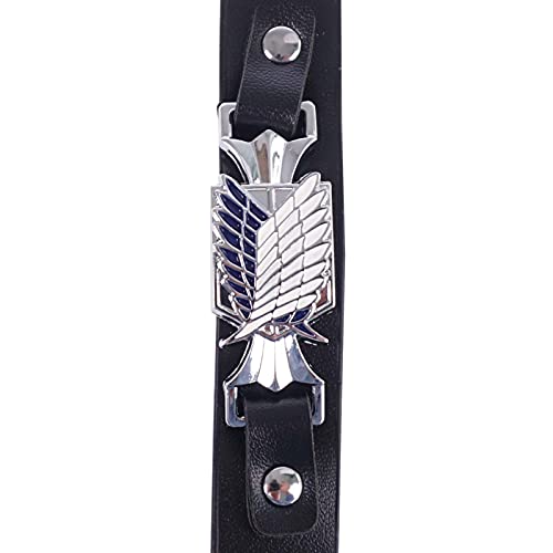 Brazalete Negro con Hebilla | Pulsera para los Fans de Ataque a los Titanes