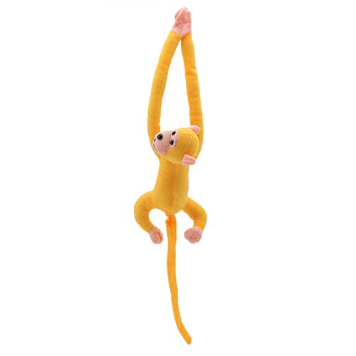 CAREMiLLE 60cm Kawaii Brazo Largo Cola Mono Muñeco de Peluche Cortinas de Felpa Bebé durmiendo Apaciguar Juguetes de Animales Decoración de Coche Regalo de San Valentín, Muñeco de Peluche-Rosa Rojo