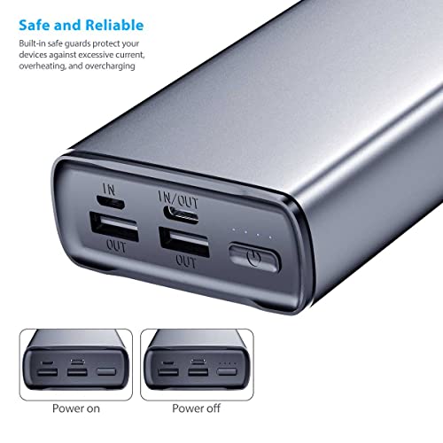 Cargador portátil Powerbanks baterías externas 30000 mAh cuerpo de metal baterías externas para teléfono móvil también es compatible con consola de videojuegos, tableta DV, consola de juegos (negro)