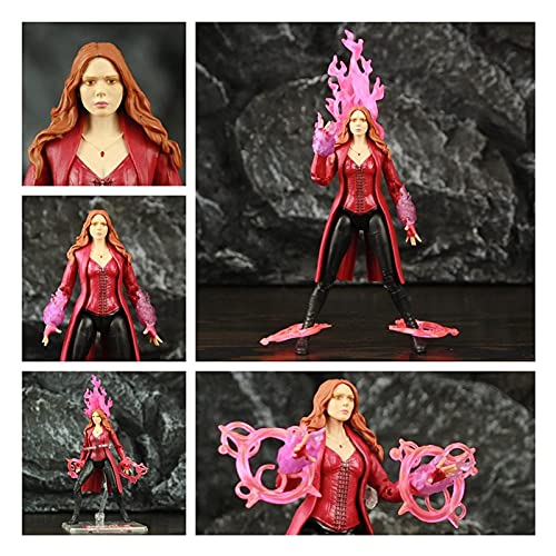 CHENGLONGTANG Iron Man Toy Figura de acción Scarlet Witch 6"Figura de acción de película Wanda Django Maximoff Heroine 4 Endgame Legends Toys Elizabeth Olsen Doll Muñeca Modelo (Color : A Boxed)