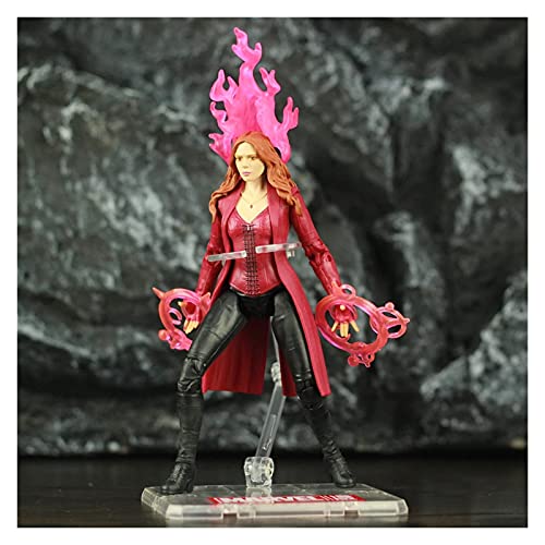 CHENGLONGTANG Iron Man Toy Figura de acción Scarlet Witch 6"Figura de acción de película Wanda Django Maximoff Heroine 4 Endgame Legends Toys Elizabeth Olsen Doll Muñeca Modelo (Color : A Boxed)