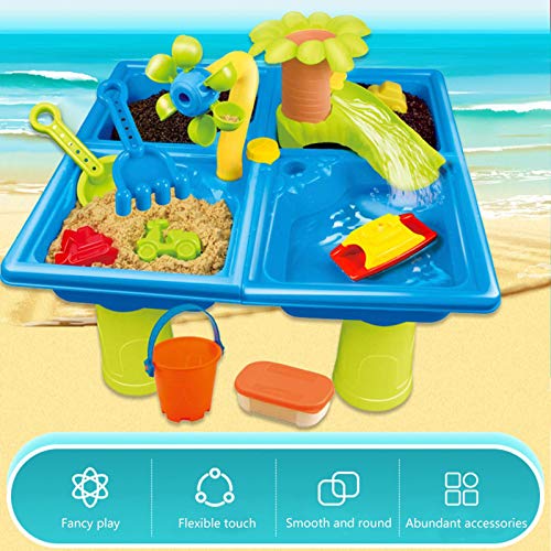 Cuadro 2 en 1 para niños con arena y agua, para actividades al aire libre, mesa de lectura de arena de playa de verano, juguetes de arena, juguetes de arena sensorial