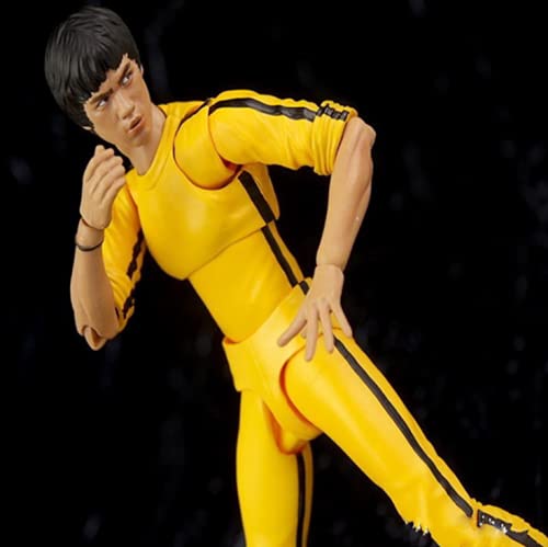 Desmontable Aldult 15CM Bruce Lee Raptors Cross The River Versión Amarilla Articulaciones móviles Mano Hacer PVC Anime Juego de Dibujos Animados Personaje Modelo Estatua Figura Juguete Coleccionables