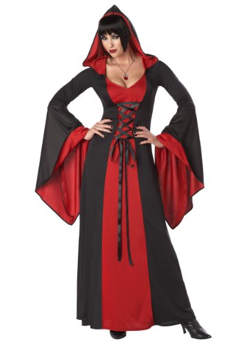 Disfraz de Express Fancy Dress, túnica con capucha de lujo color rojo para mujer