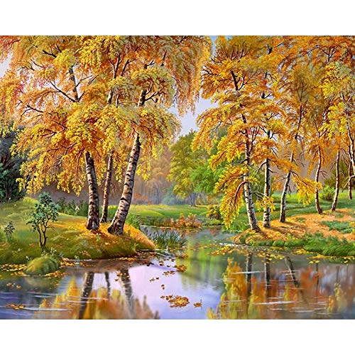 DIY pintura por números paisaje casa pintura al óleo para adultos sobre lienzo dibujo para colorear por número decoración del hogar A15 45x60cm