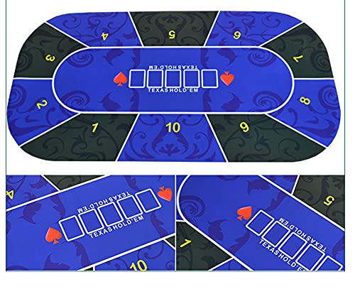 E-Qianw Poker Mat, 8 Jugadores Portátil De Goma Poker Tabla De Diseño, con Bolsa De Transporte, para Juegos De Póker, Blackjack, Casino, 120 X 60 cm