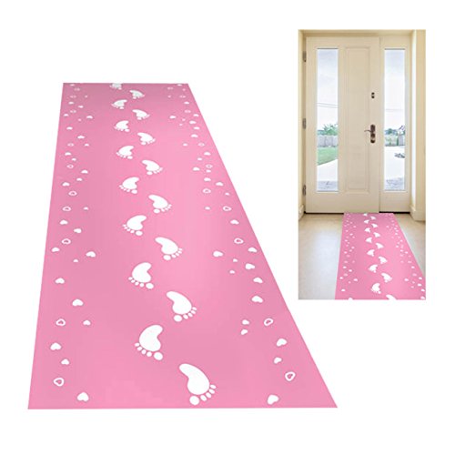 El folato 09284 - corredor de la alfombra rosada con huellas, 2,5 x doce y cincuenta y tres metros, de color rosa