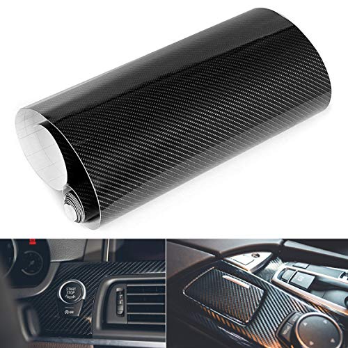 EQLEF® Wrap DIY 3D de Fibra de Carbono de Vinilo Pegatinas para el Coche Auto vehículo Ordenador Keybard ratón Motor Decorativo - Color Negro 30 * 127cm