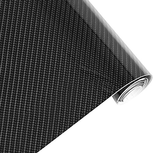 EQLEF® Wrap DIY 3D de Fibra de Carbono de Vinilo Pegatinas para el Coche Auto vehículo Ordenador Keybard ratón Motor Decorativo - Color Negro 30 * 127cm