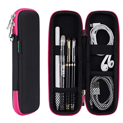 Estuche de lápices delgado para lápiz de Apple, soporte para estuche de bolígrafo duro para plumas ejecutivas, Stylus Pens-Black/Pink