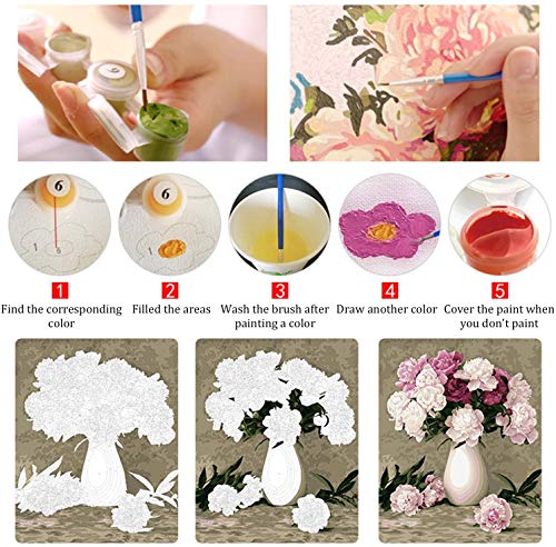 Fuumuui Kit de Pintura por Números Lienzo Digital para Manualidades DIY Lienzo Digital al óleo Regalo para Niños Estudiantes-París 16 x 20 Pulgadas