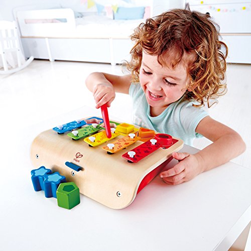 Hape International- Shape Sorter Xylophone Xilófono Clasificador Formas, Multicolor (HAP-E0334)