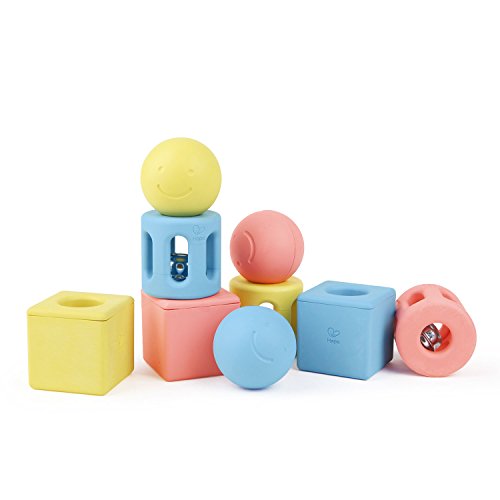 Hape International- Trío de sonajeros geométricos, Multicolor (E0456) , color/modelo surtido