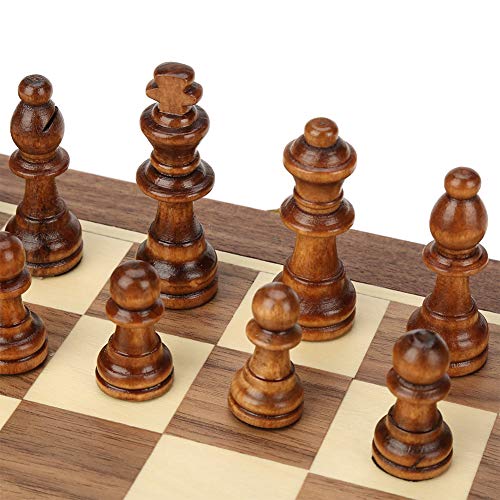 Juego de ajedrez magnético de madera para niños, juguete magnético portátil de madera Juego de tablero de ajedrez Juego de mesa plegable Juego de escritorio Juguete para niños Principiantes Adultos