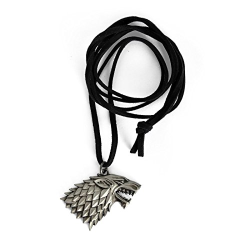 Juego de Tronos - Escudo casa Stark Lobo Huergo -Cadena - Regalo para los Fans de la Serie Producto Oficial