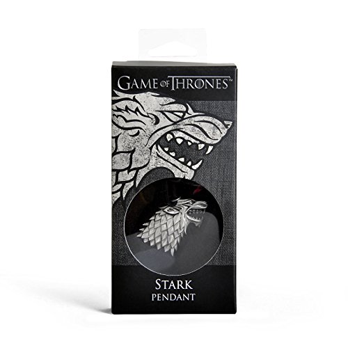 Juego de Tronos - Escudo casa Stark Lobo Huergo -Cadena - Regalo para los Fans de la Serie Producto Oficial