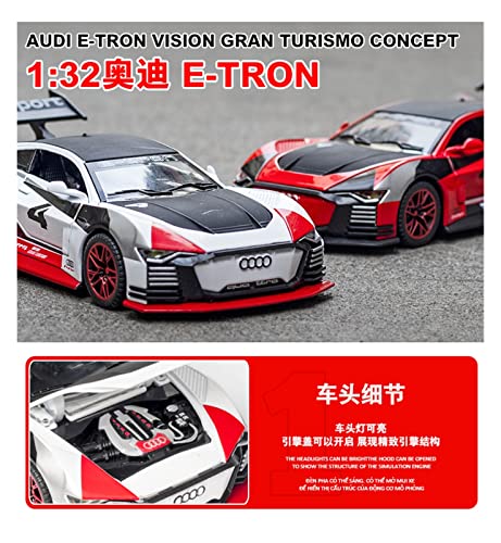 Juguetes Modelos Coches Coleccionables 1:32 para Audi E-Tron Vision GT Simulación De Fundición A Presión Colección Modelo De Coche De Juguete Adornos Decorativos Festival (Color : White)