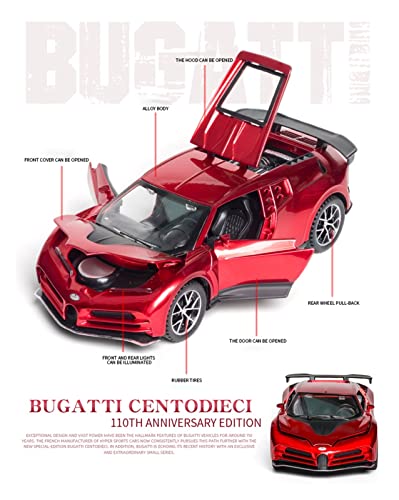 Juguetes Modelos Coches Coleccionables 1:32 para Bugatti Centodieci, Aleación Coche Deportivo Modelo Coche Fundido Presión Modelo Simulación Colección Juguetes Adornos Decorativos Festival