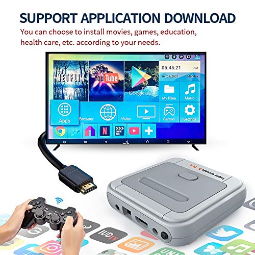 KINMRIS Consola de videojuegos Super Consola X PRO 256G incorporada en más de 50000 juegos, Consola súper retro de juegos para TV 4K compatible con salida HD, compatible con 5 jugadores