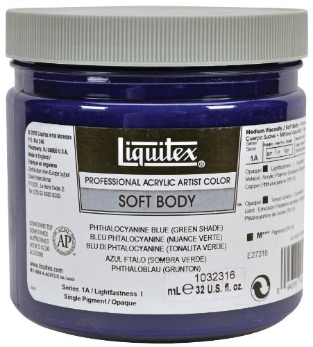 Liquitex Professional Soft Body (Cuerpo fluido), 946 ml, Azul ftalo sombra verde