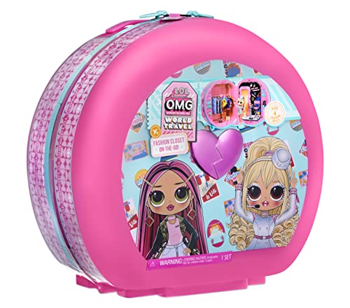 LOL Surprise OMG World Travel Fashion Vestidor Portátil - Maleta con accesorios y cajones - Para 4 muñecas de moda y accesorios - Para coleccionar - Gran regalo para niños a partir de 4 años