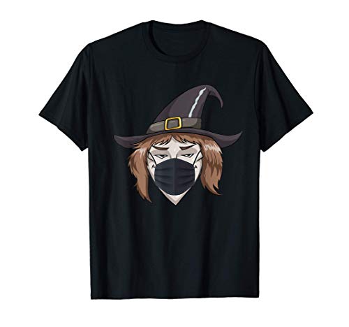 Máscara de bruja que lleva una cara Germophobe de Halloween Camiseta